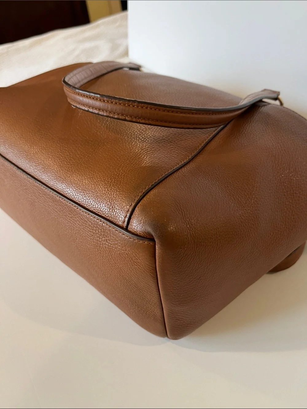 Coach Ava Saddle Brown Leather Tote with Gold Hardware